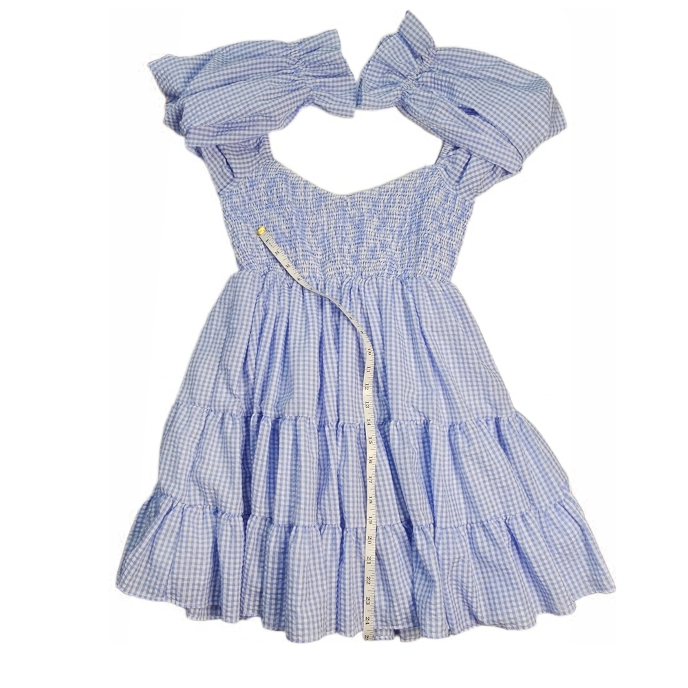 Mable Gingham Babydoll Cottagecore Ruffle Mini Flirty Dress - Picture 8 of 14